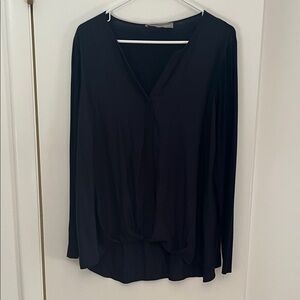 Lola & Sophie Elegant Navy Long Sleeve Blouse